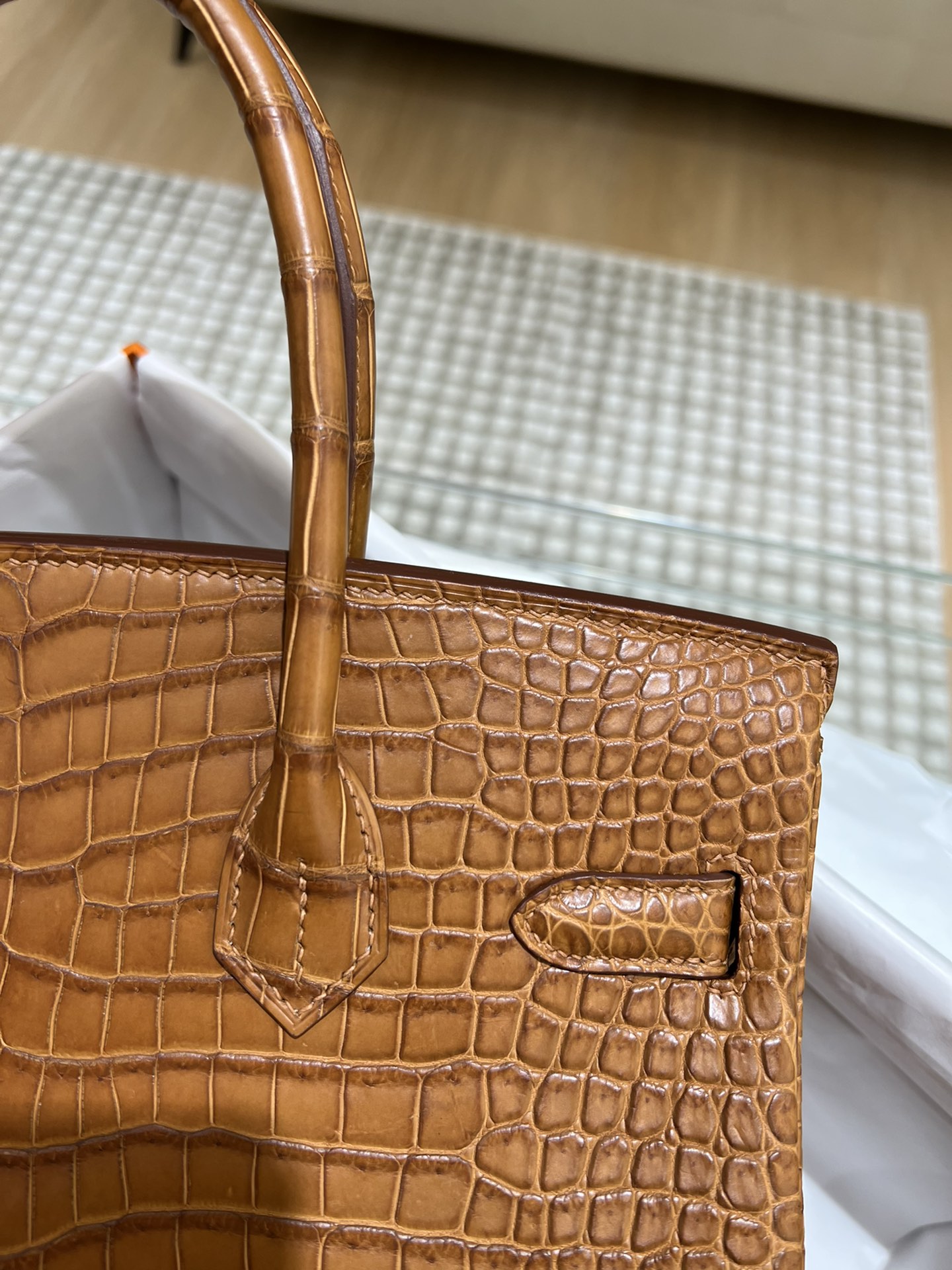 Hermes Birkin 30CM Handmade Bag In Brown Crocodile Porosus Matte Skin